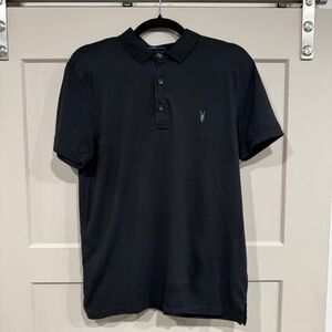 AllSaints Vidal Youth/Teen Polo Shirt Regular Fit Short Sleeve Black Size M